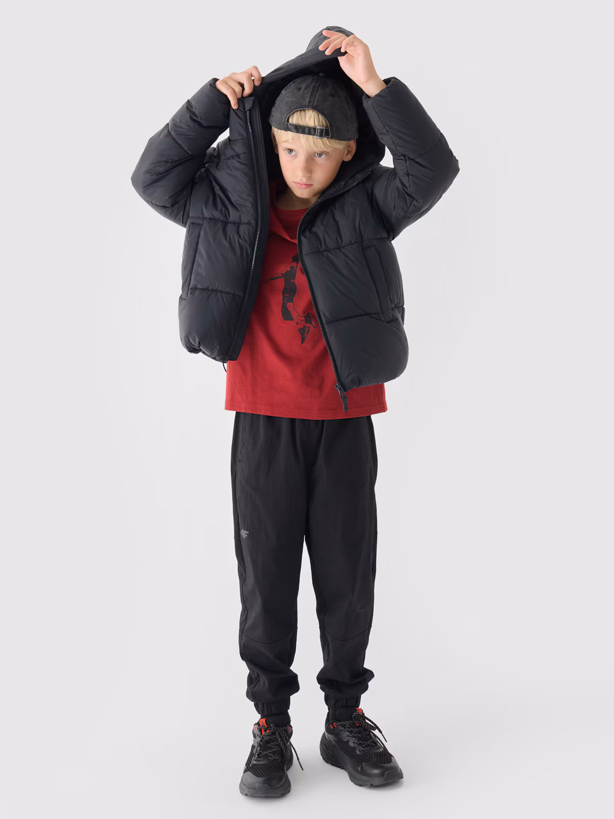 Kurtka puchowa z wypełnieniem syntetycznym chłopięca - khaki