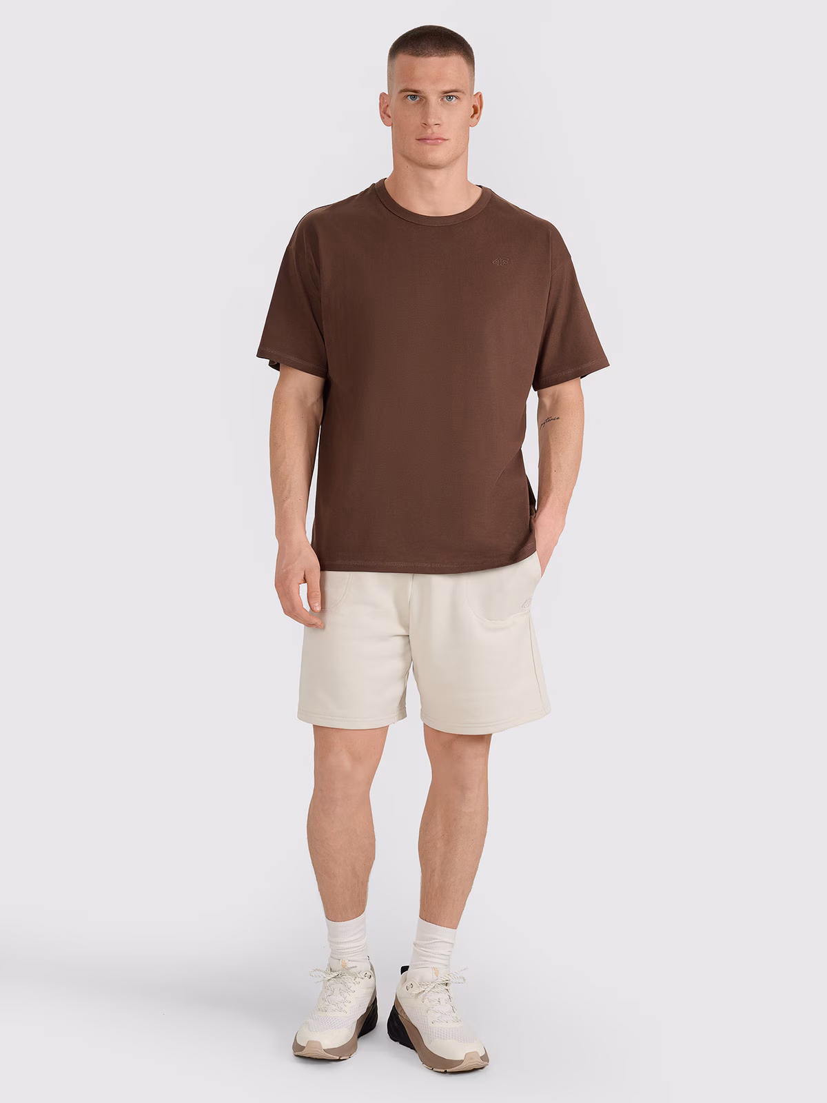 T-shirt oversize gładki uniseks - szary