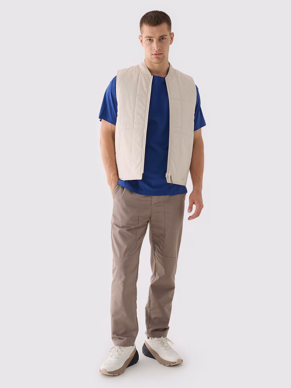 Spodnie casual męskie - brązowe