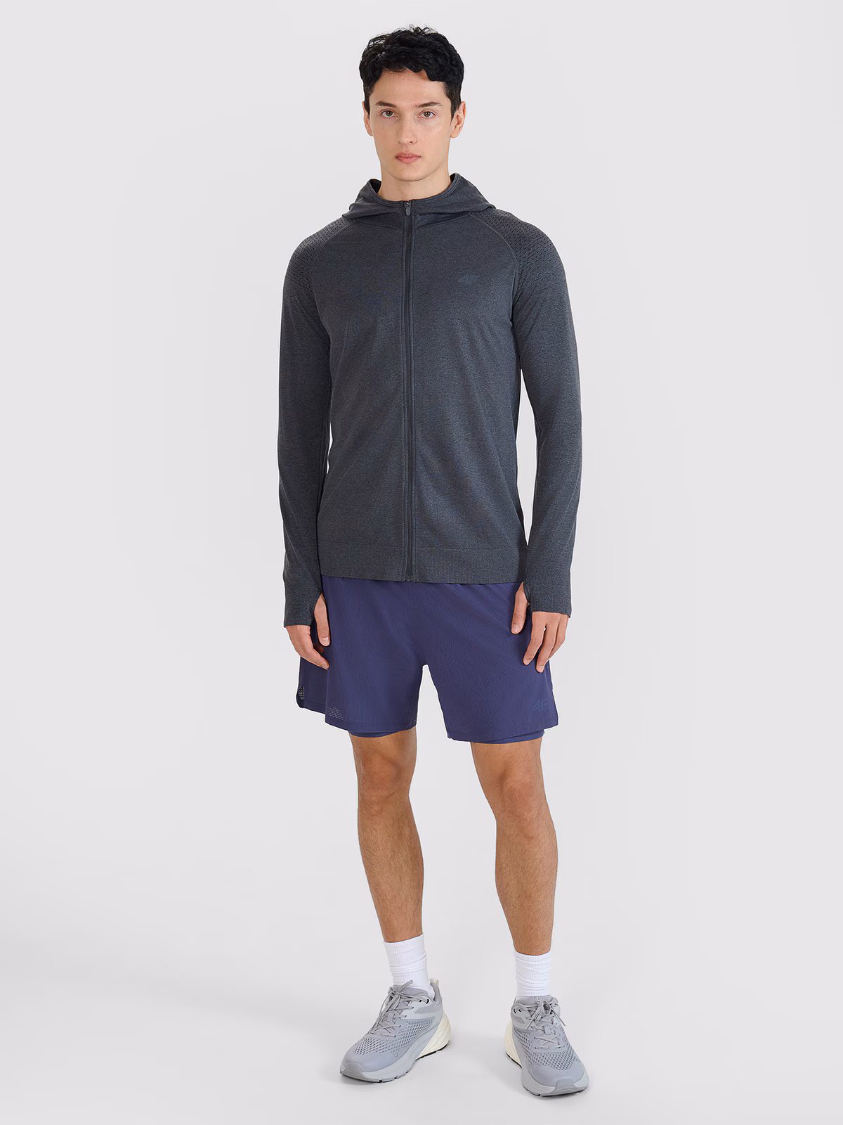 Bluza do biegania w terenie szybkoschnąca męska - szara