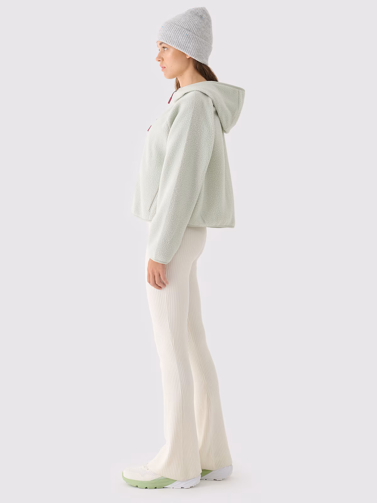 Polar sherpa z kapturem damski - czarny