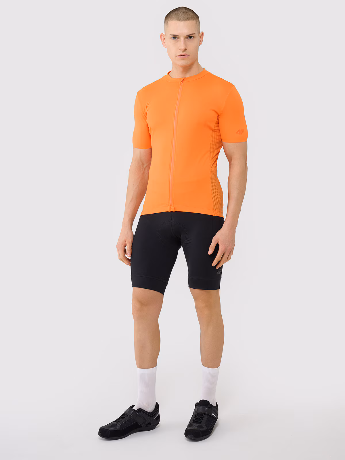 Koszulka rowerowa rozpinana męska - pomarańczowa