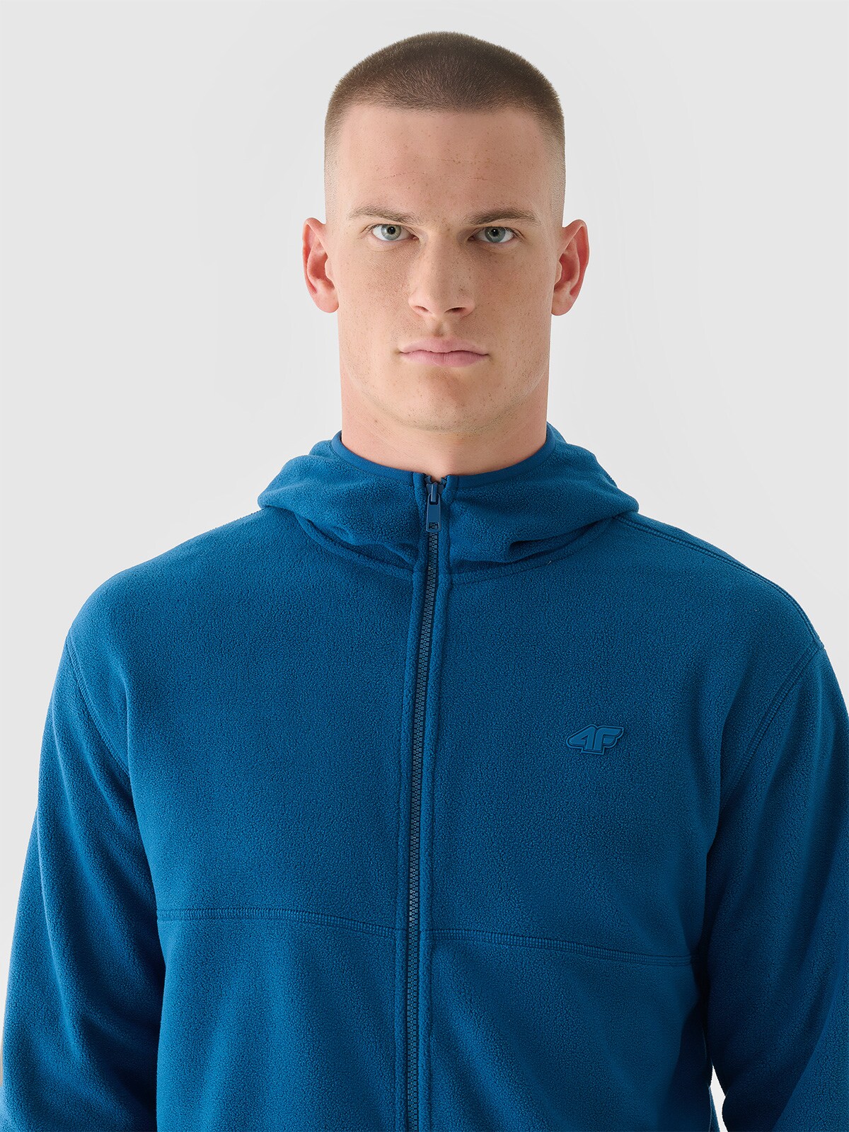 Polar regular z kapturem męski - turkusowy