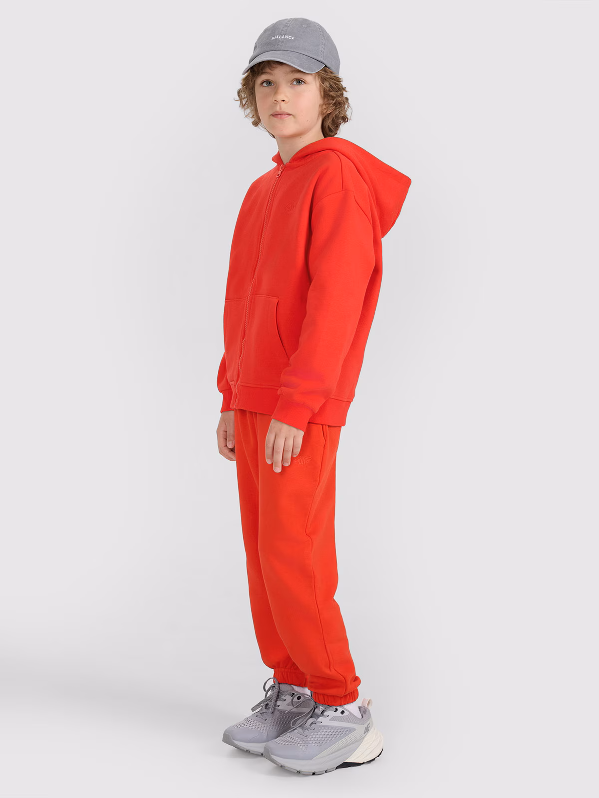 Bluza dresowa rozpinana z kapturem chłopięca - pomarańczowa