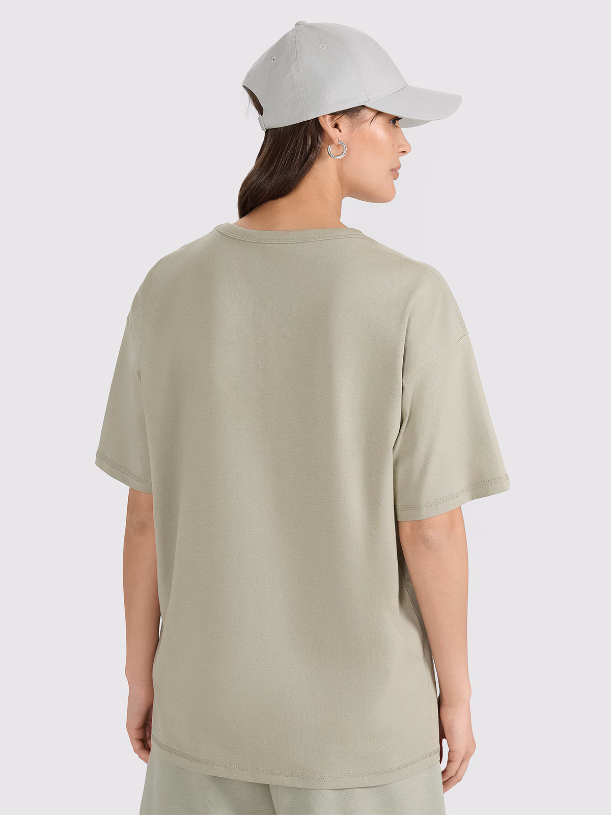 T-shirt oversize gładki uniseks - szary