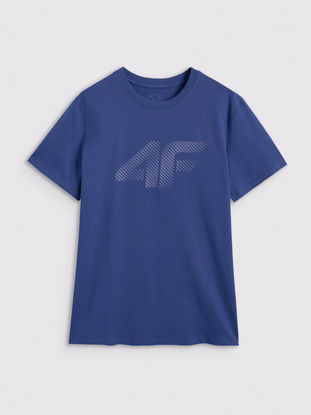 T-shirt regular z nadrukiem męski - granatowy