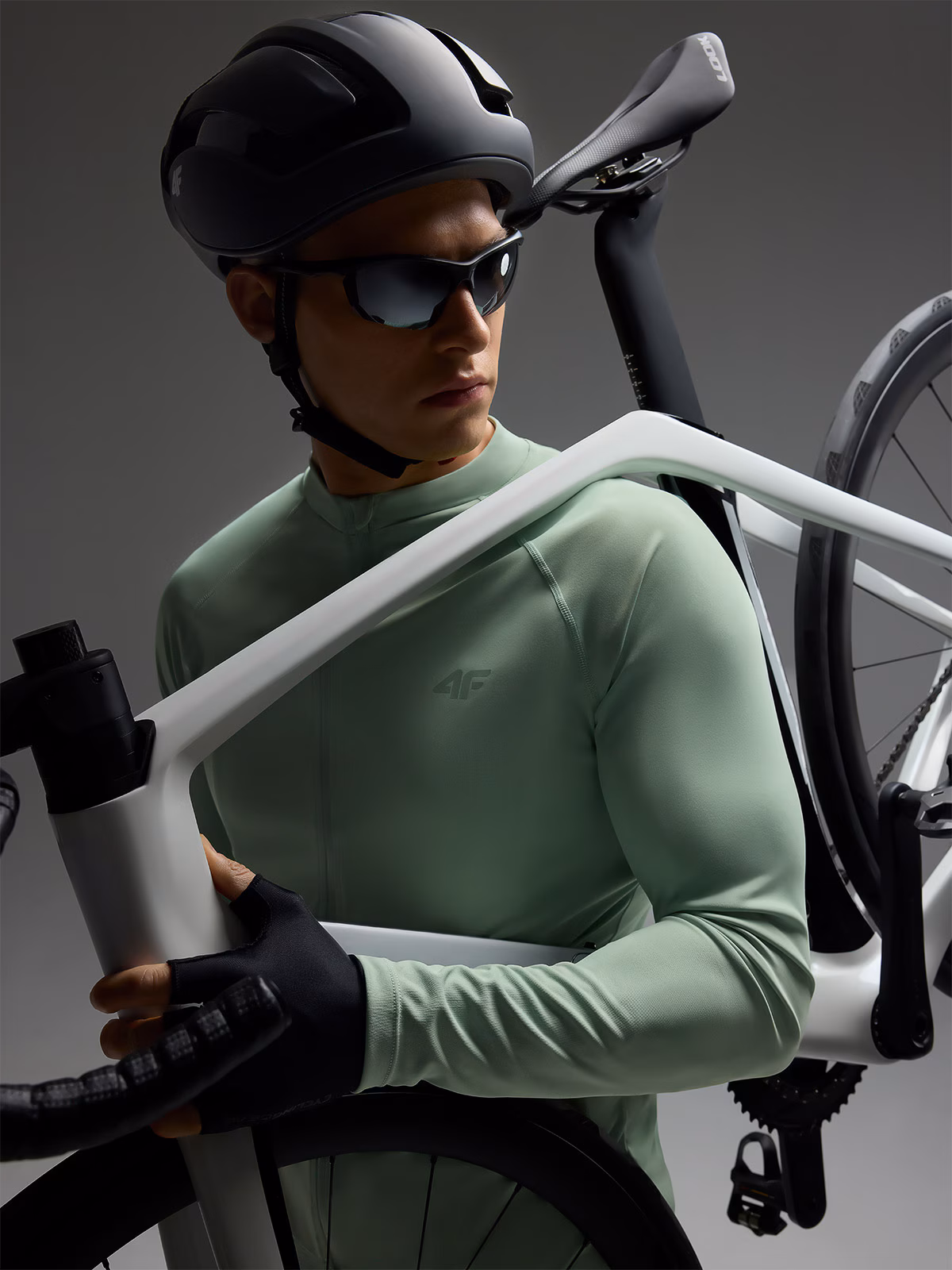 Longsleeve rowerowy szybkoschnący męski - turkusowy