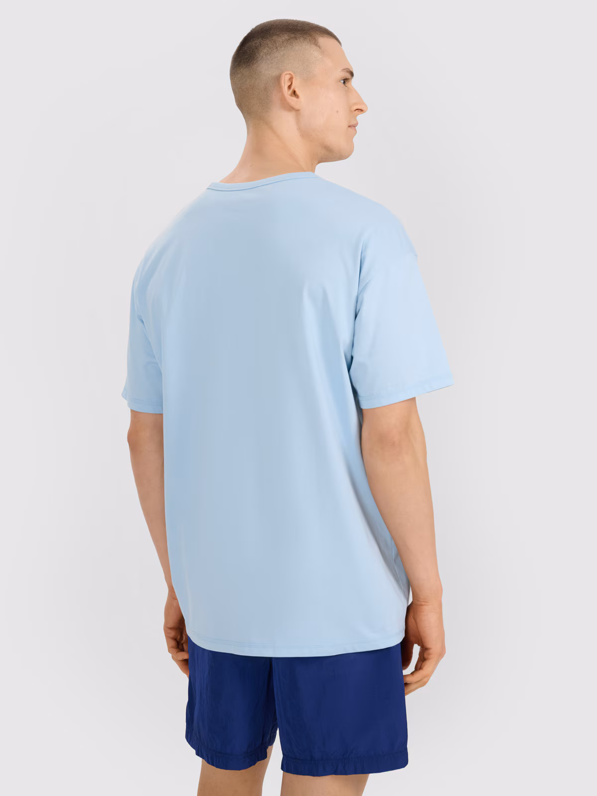 T-shirt oversize gładki męski - czarny