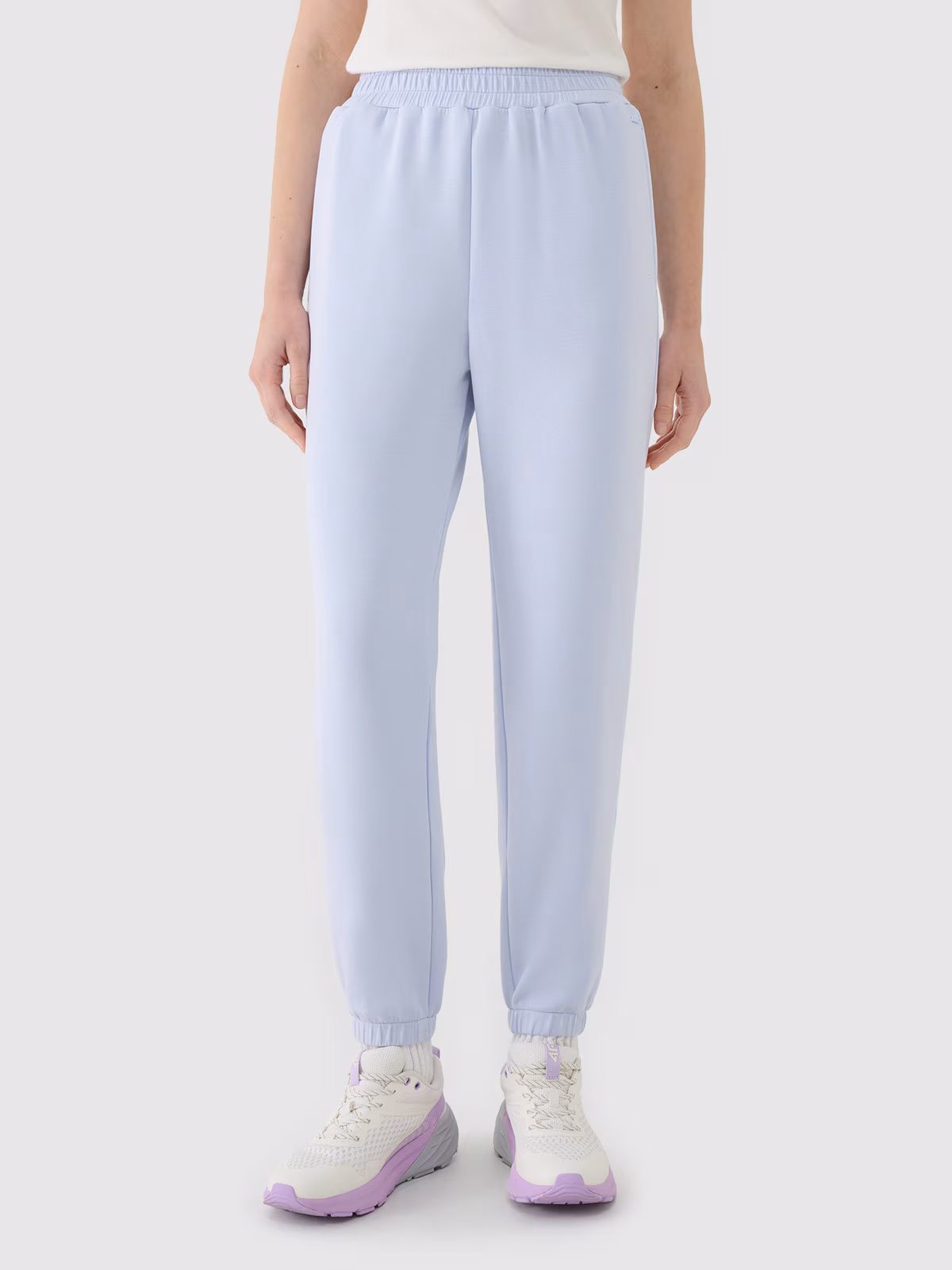 Spodnie dresowe joggery z modalem damskie - beżowe