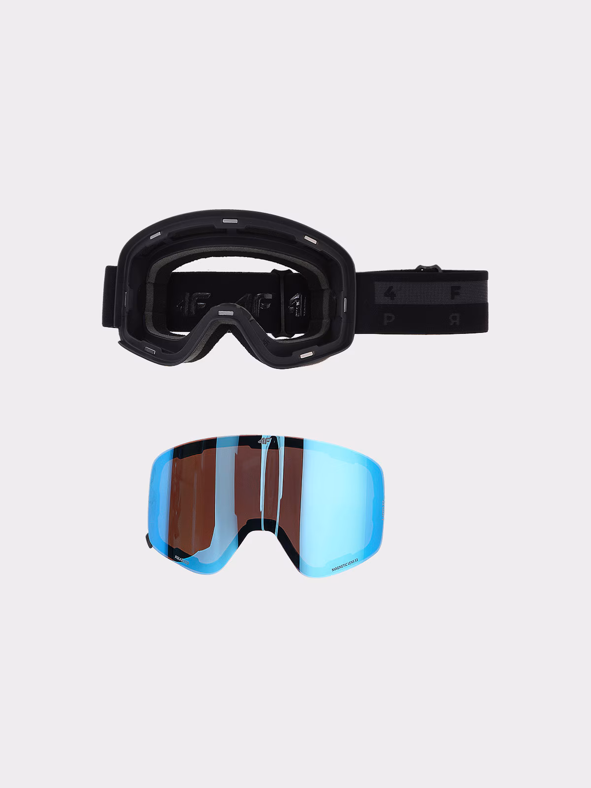 Gogle narciarskie z multibarwną powłoką i polaryzacją uniseks - czarne