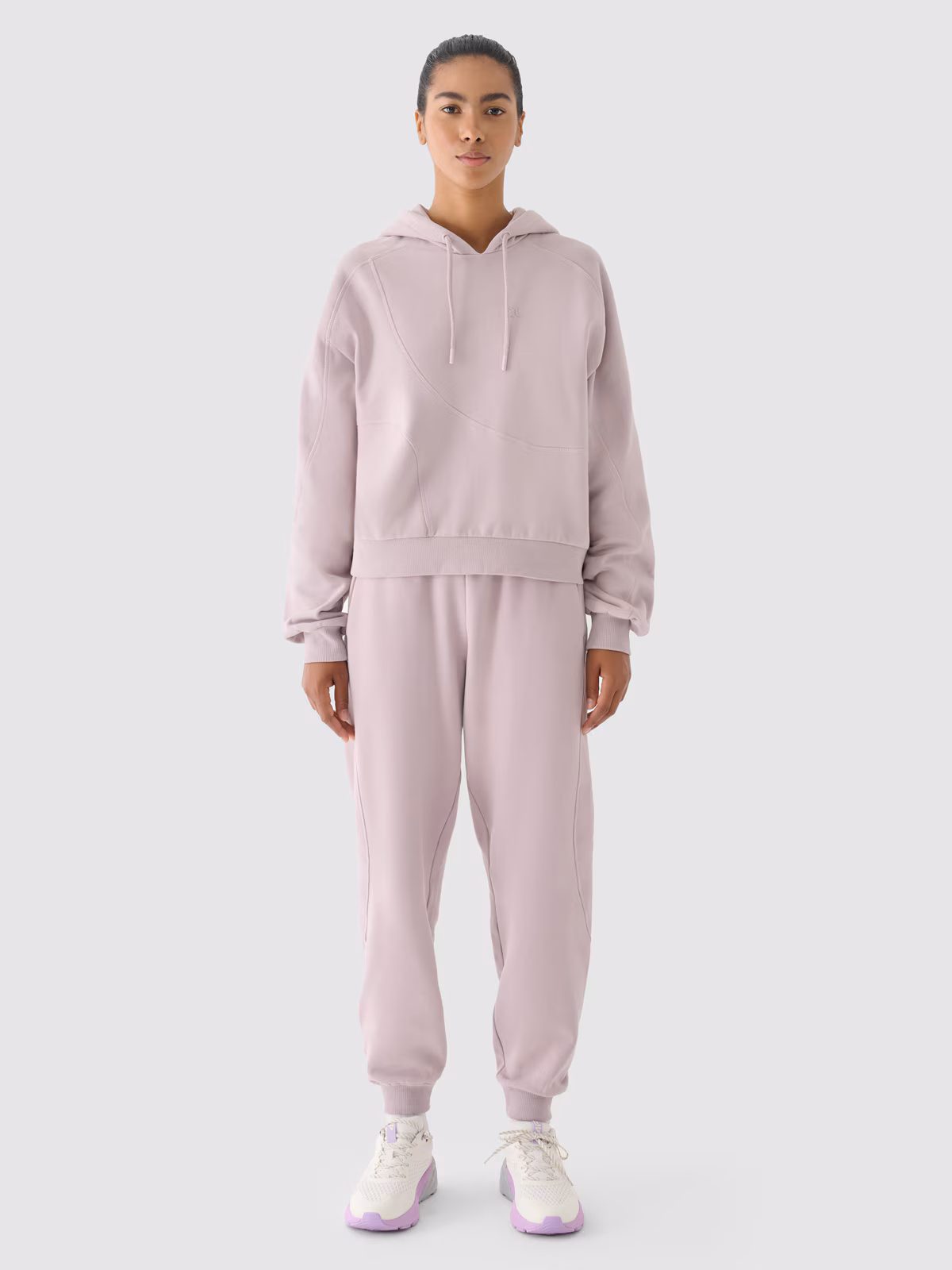 Bluza dresowa z kapturem damska 4F x Anna Lewandowska - beżowa