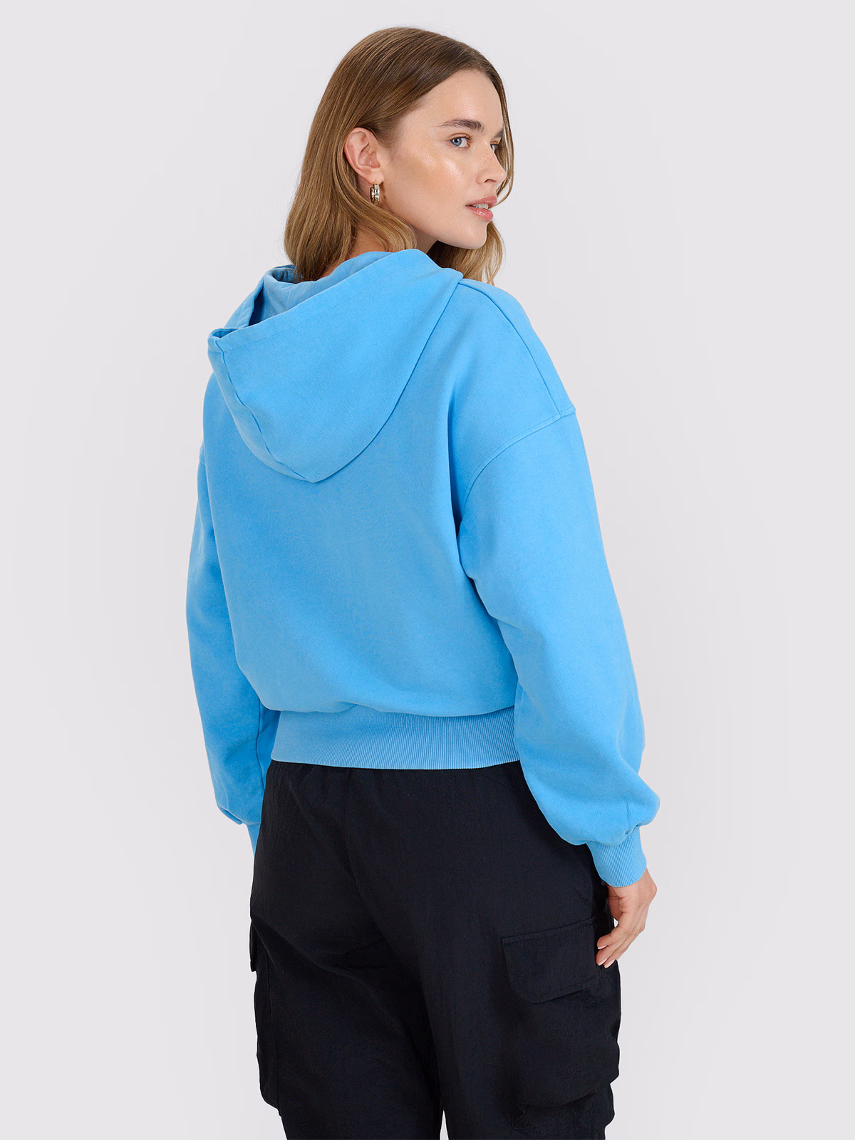 Bluza dresowa rozpinana z kapturem damska - biała