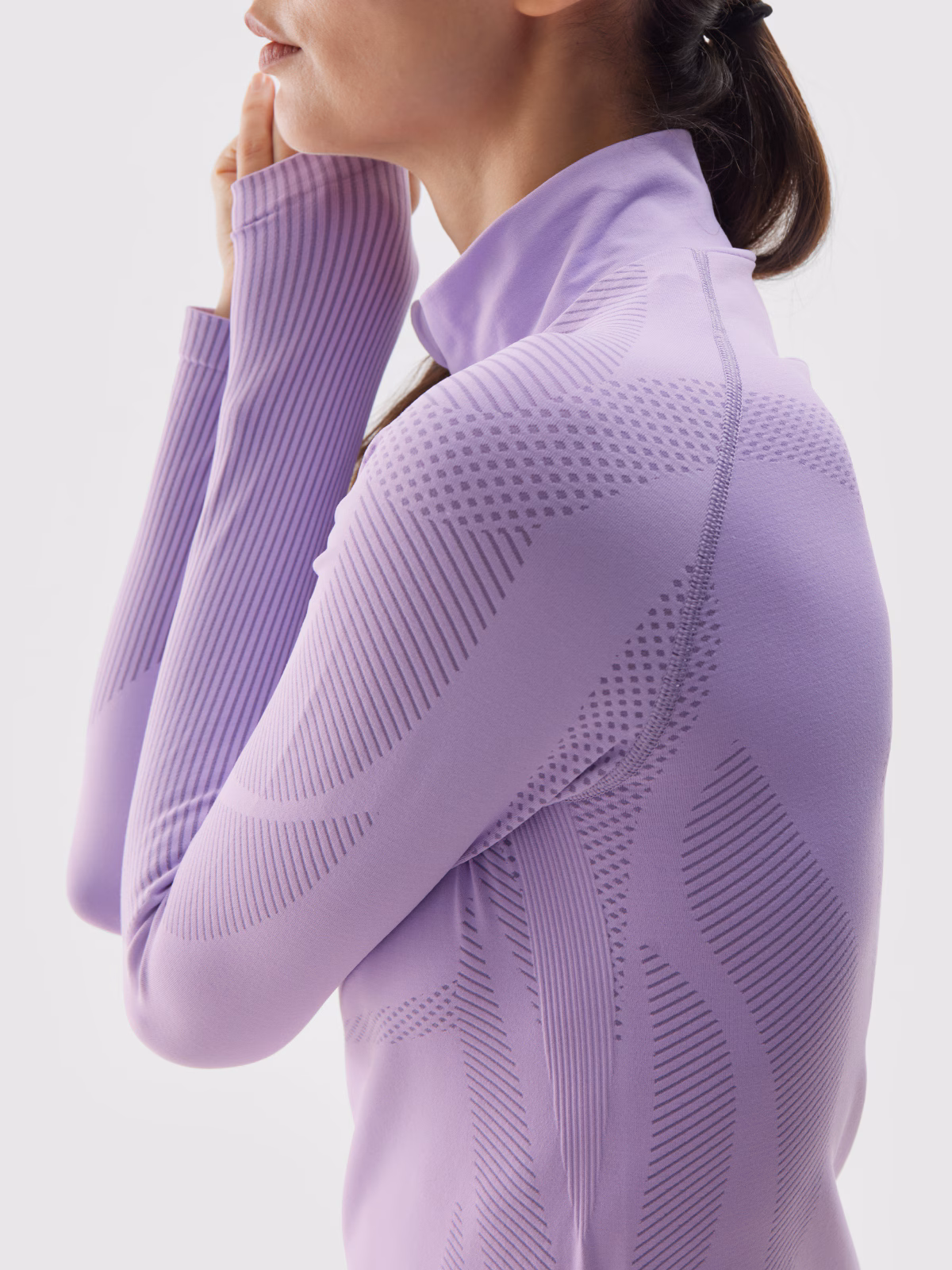 Bielizna termoaktywna bezszwowa (góra) damska - fioletowy