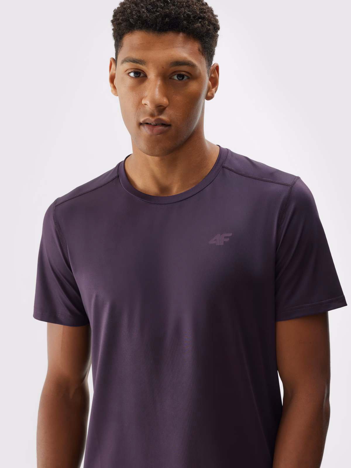 Koszulka treningowa regular szybkoschnąca męska - fioletowa