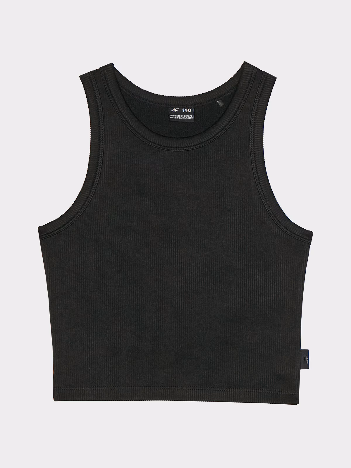 Crop top z prążkowanej dzianiny dziewczęcy - turkusowy