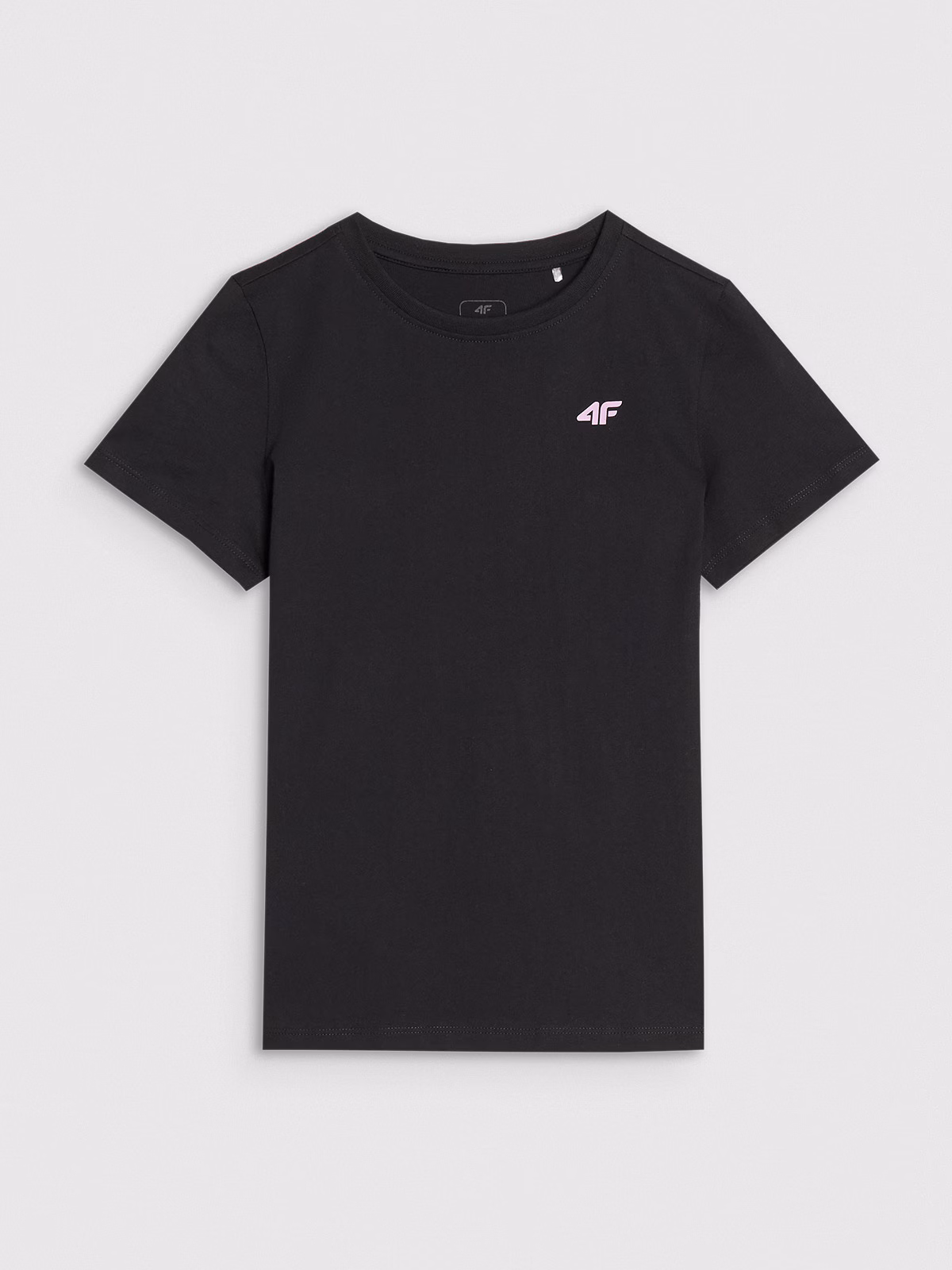 T-shirt regular gładki dziewczęcy - szary