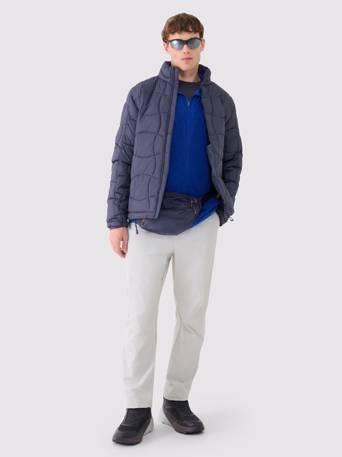 Bluza trekkingowa Primaloft Active rozpinana z kapturem męska - szara