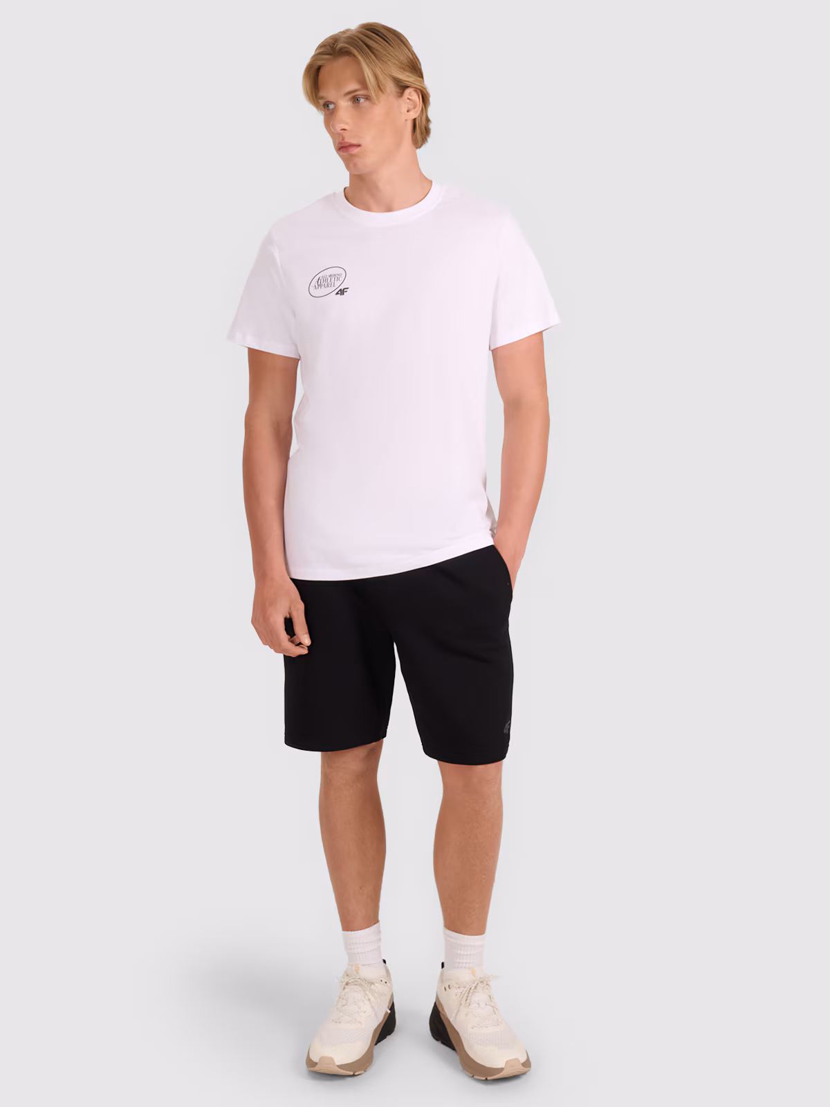 T-shirt regular z nadrukiem męski - granatowy