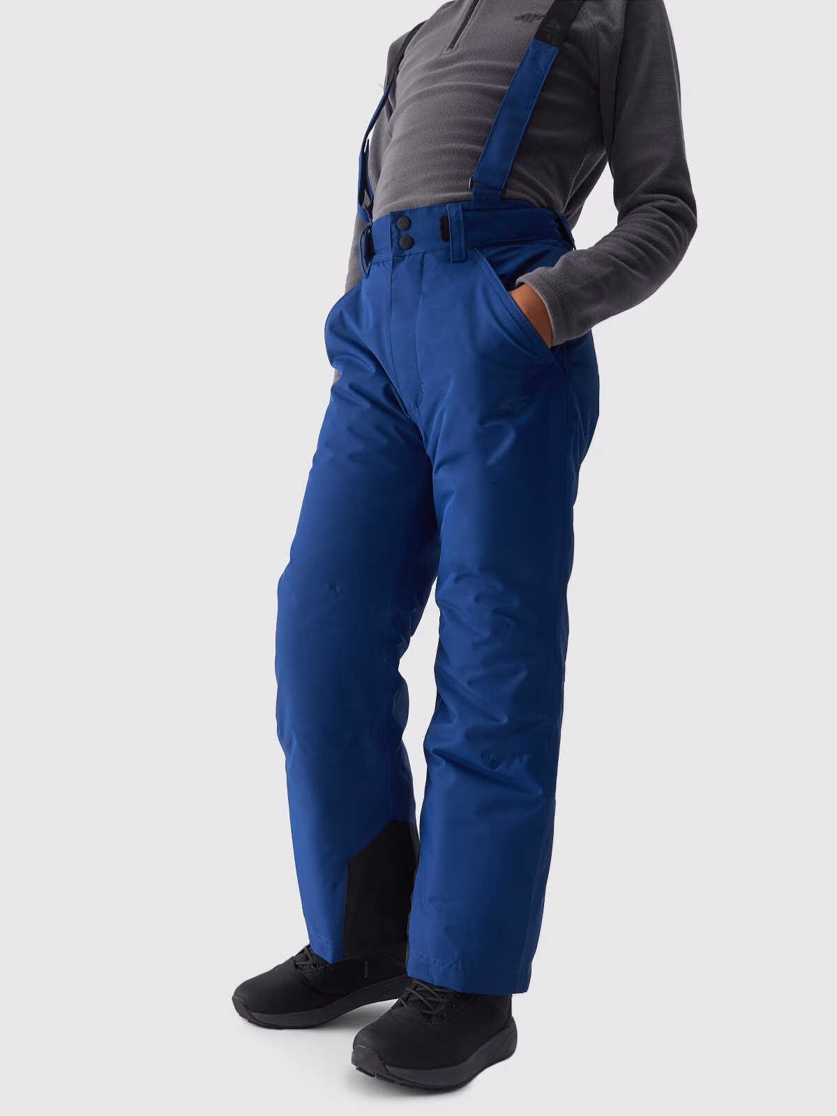 Spodnie narciarskie z szelkami membrana 8000 chłopięce - granatowe