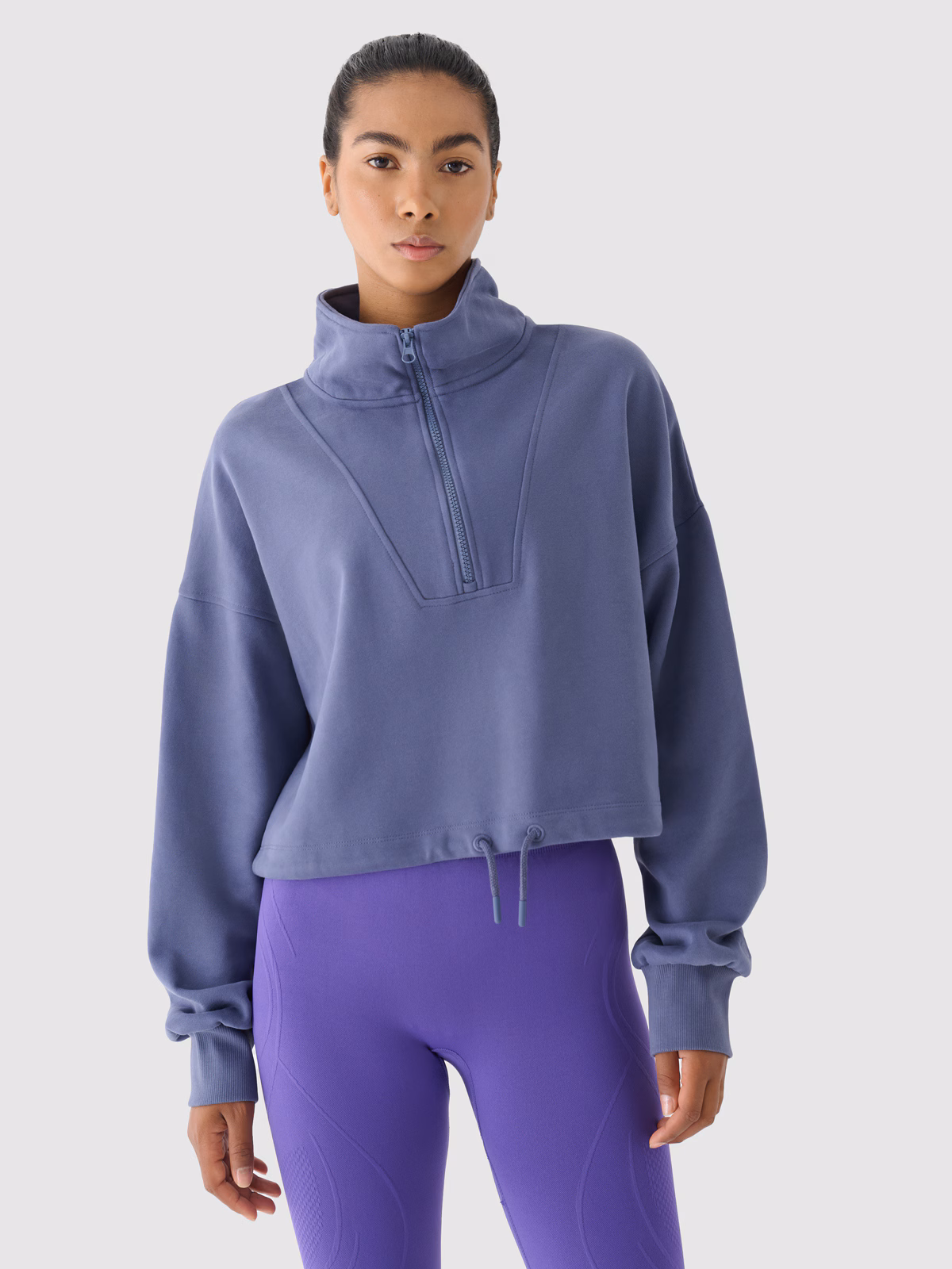 Bluza dresowa bez kaptura damska 4F x Anna Lewandowska - fioletowa