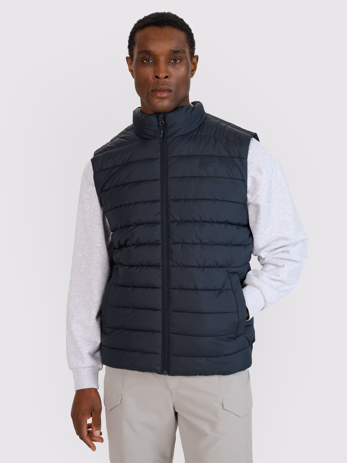 Bezrękawnik puchowy z wypełnieniem syntetycznym męski - czarny