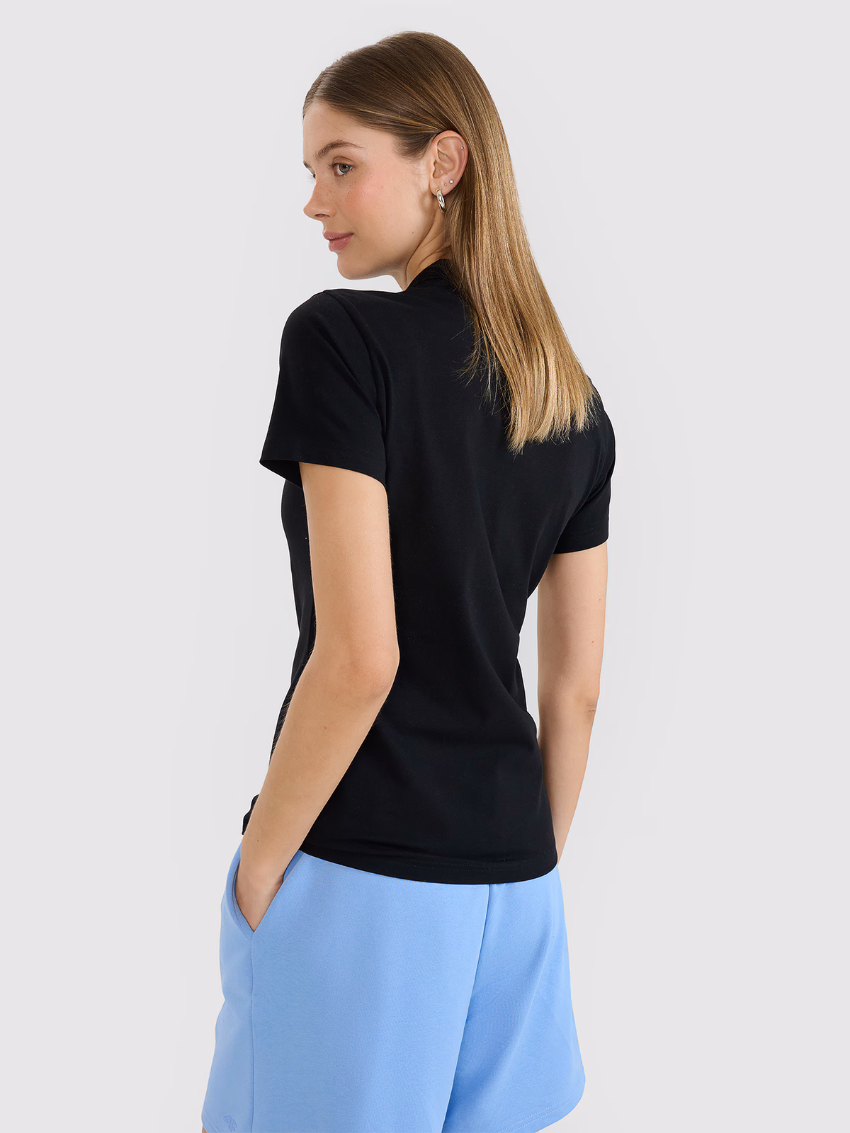 Koszulka polo slim damska - granatowa