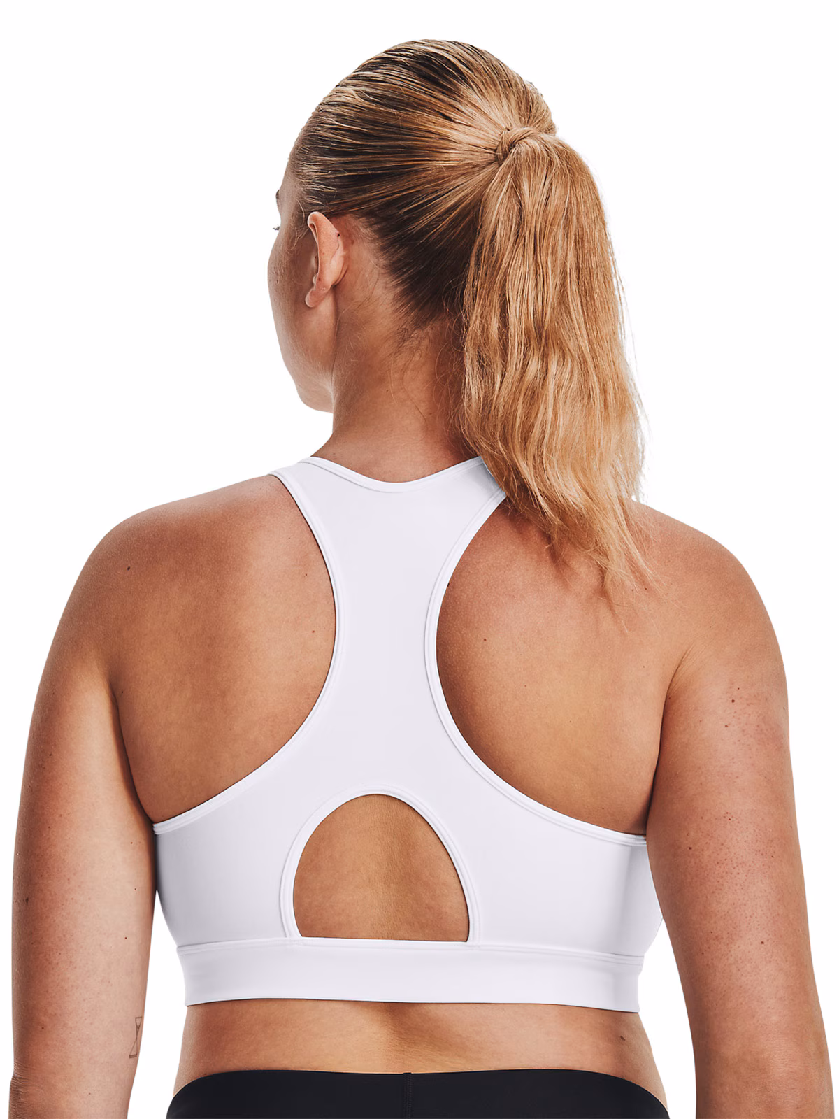 Biustonosz treningowy Under Armour UA HeatGear Mid Padless - biały