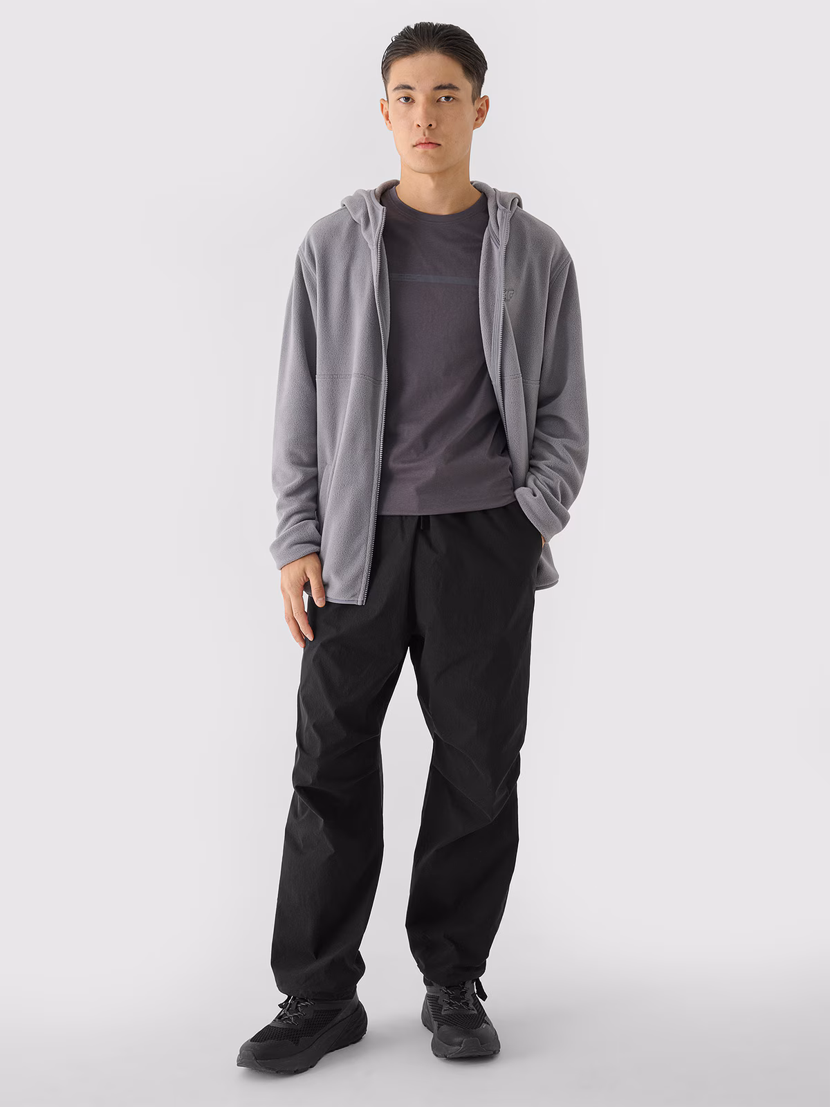 Polar regular z kapturem męski - turkusowy