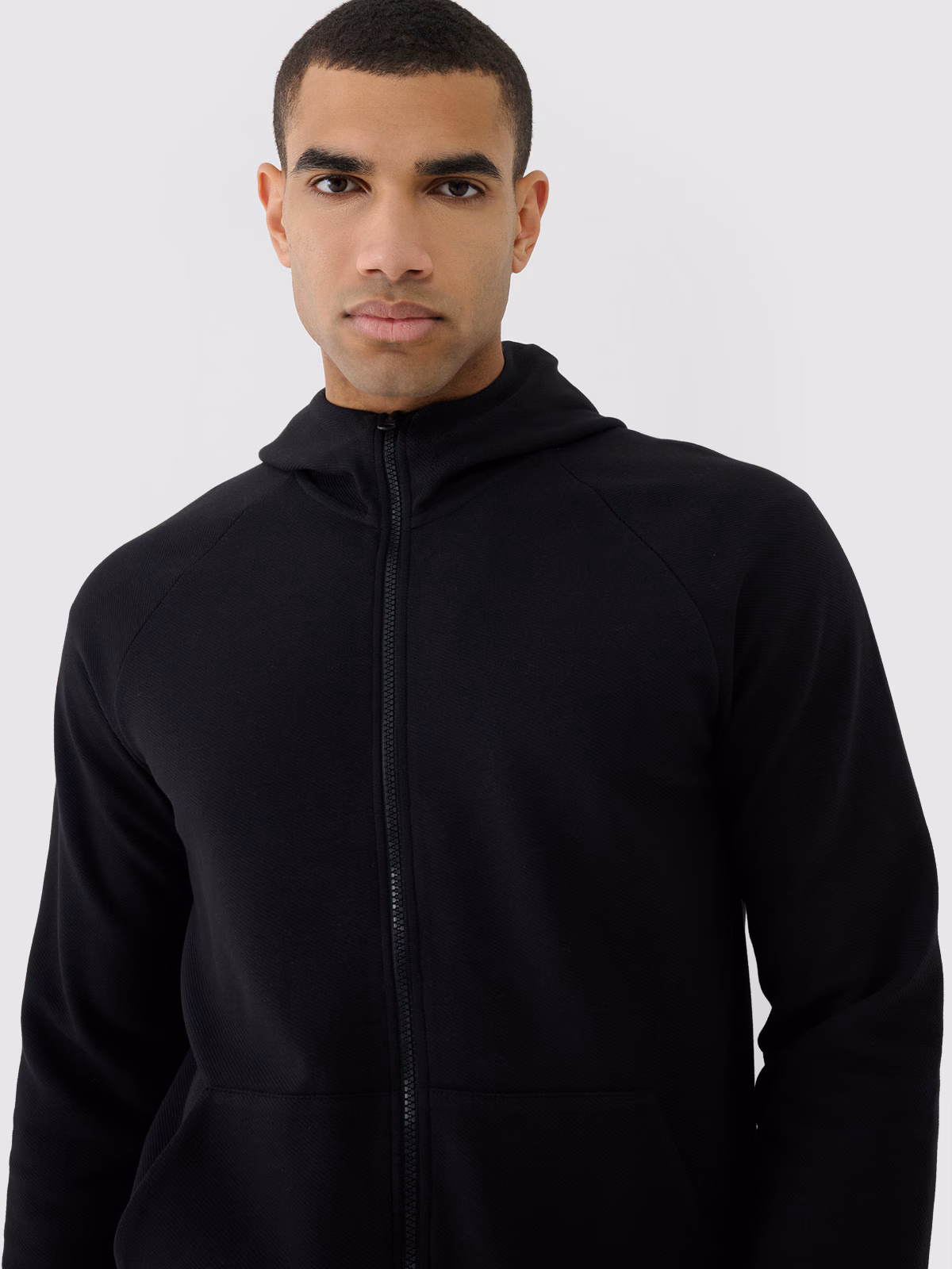 Bluza dresowa rozpinana z kapturem męska - czarna