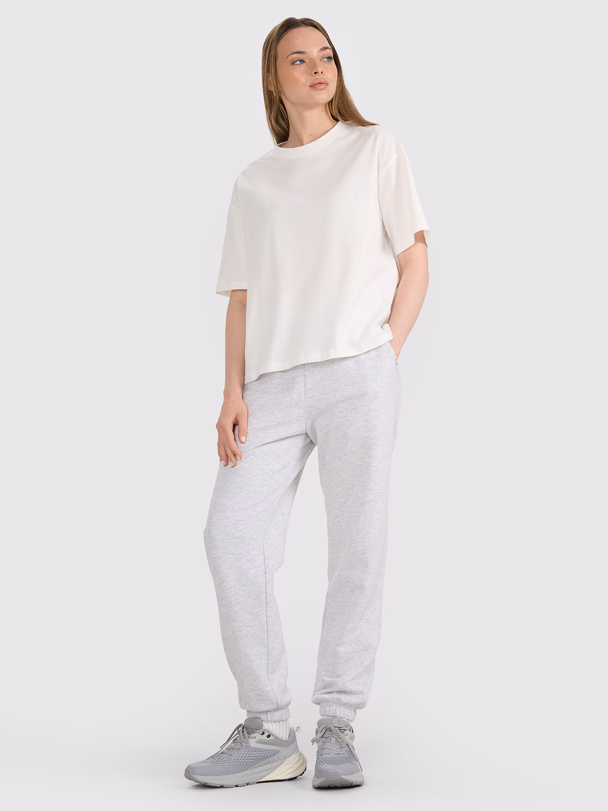 T-shirt oversize z nadrukiem damski - multikolor