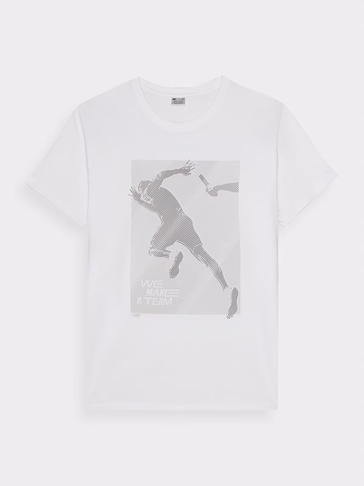 T-shirt z nadrukiem regular męski - szary