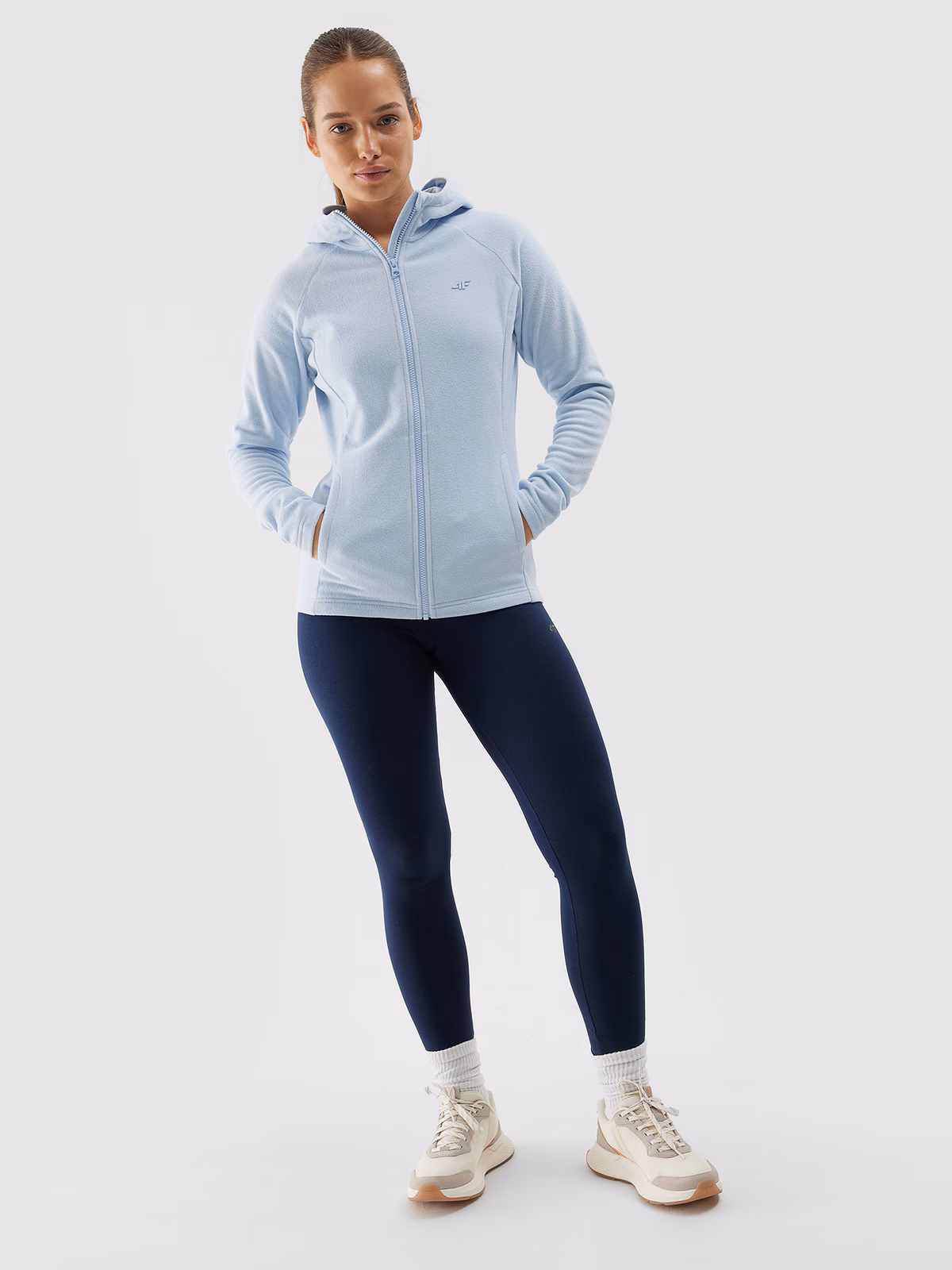 Legginsy dzianinowe damskie - granatowe