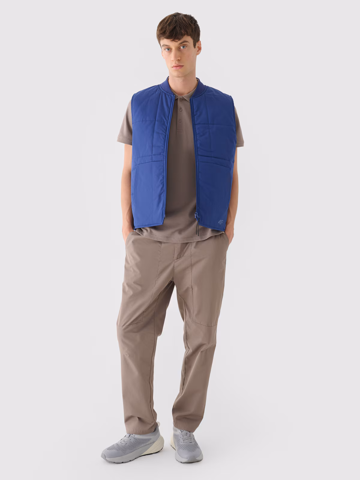 Koszulka polo męska - brązowa