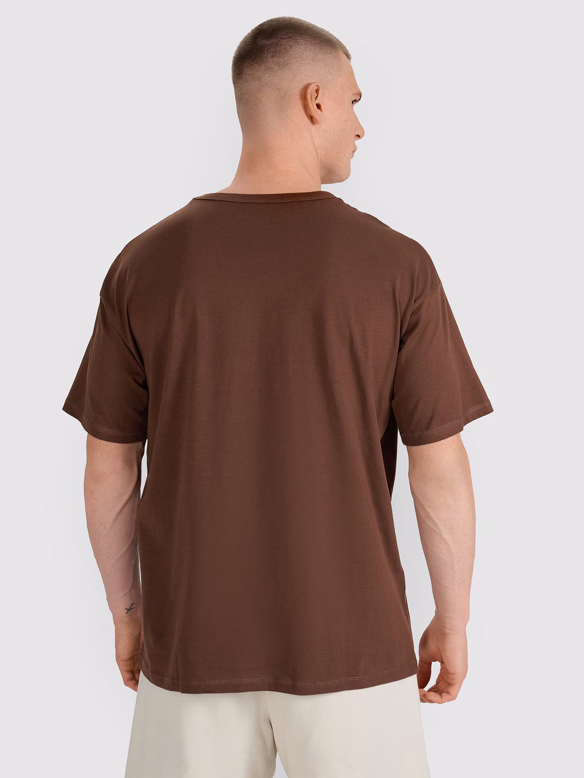 T-shirt oversize gładki uniseks - szary