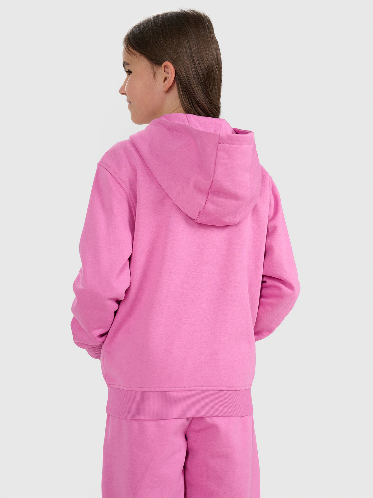 Bluza dresowa rozpinana z kapturem dziewczęca - fioletowa
