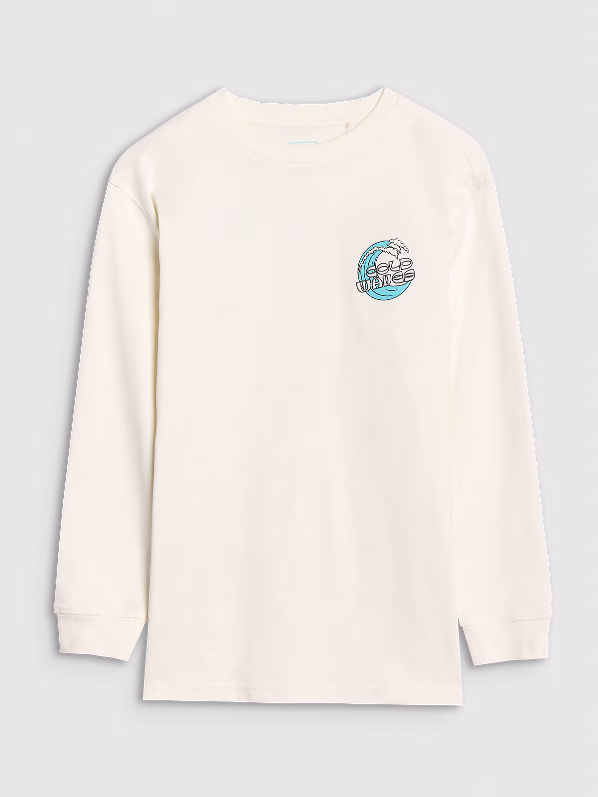 Longsleeve oversize z nadrukiem chłopięcy - biały