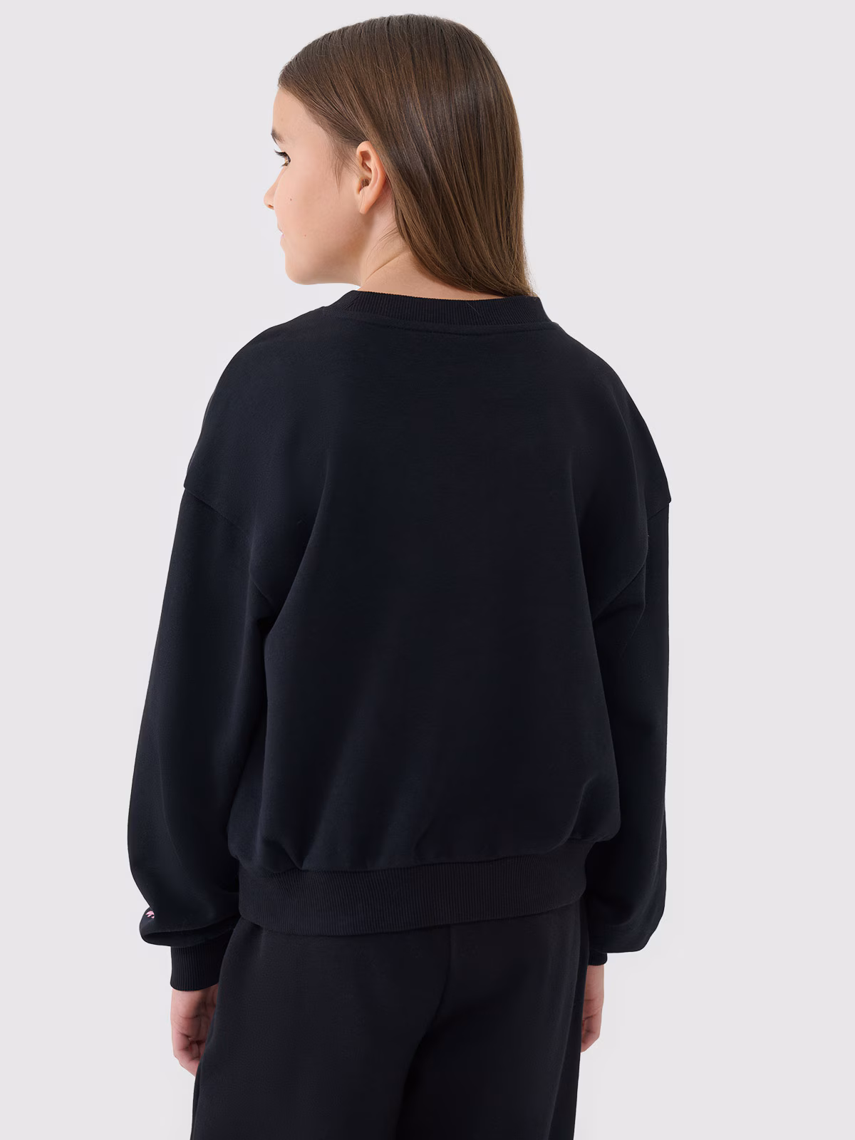 Bluza dresowa nierozpinana bez kaptura dziewczęca - beżowa