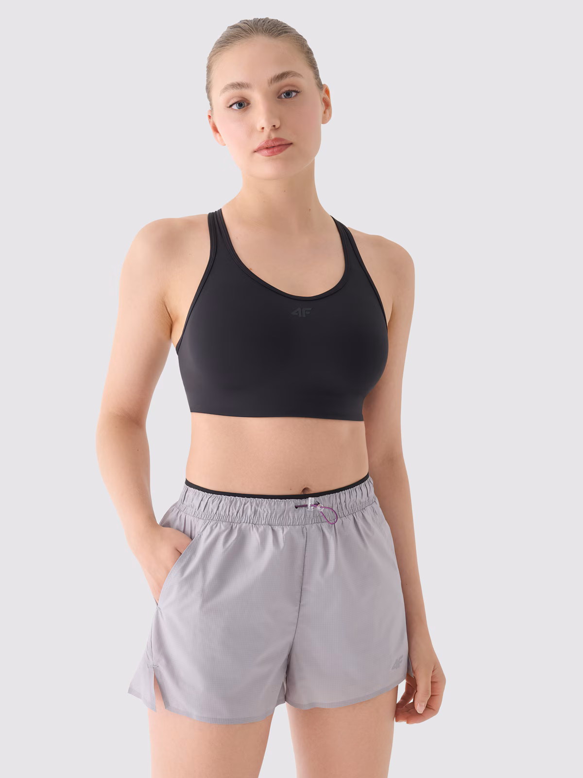 Spodenki do biegania szybkoschnące damskie - fioletowe