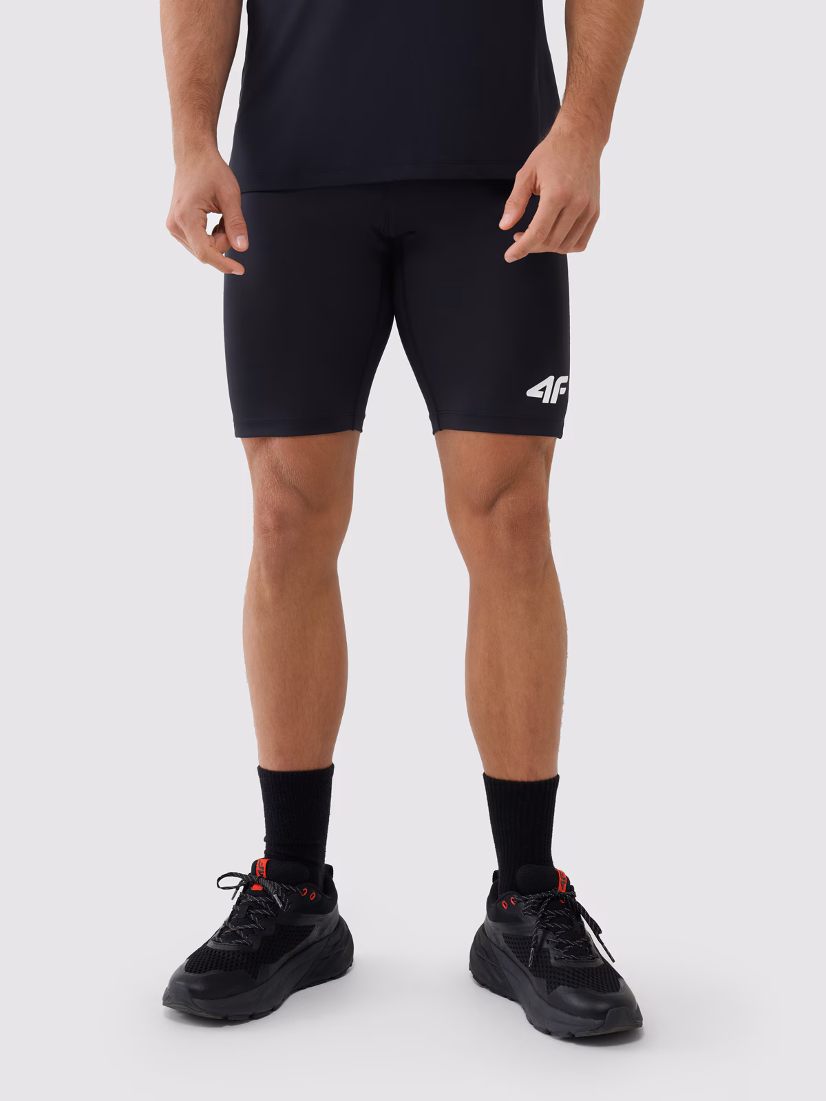 Legginsy krótkie treningowe męskie - żółte