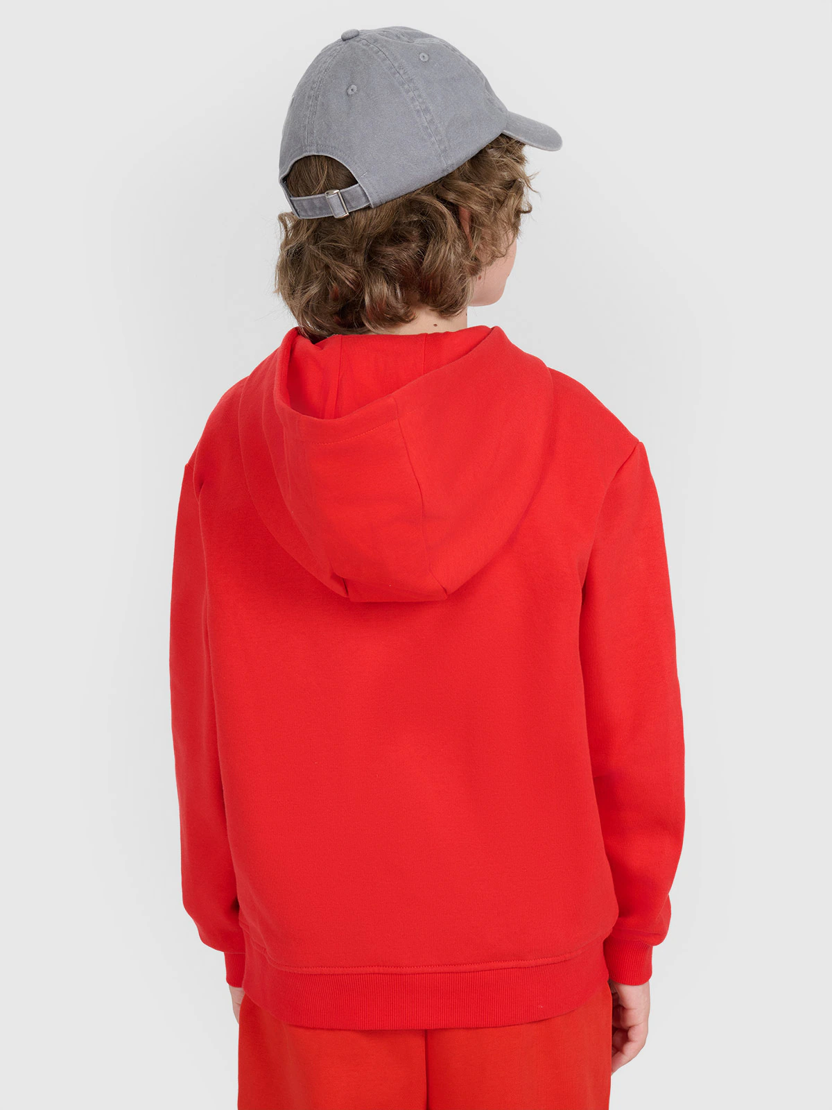 Bluza dresowa rozpinana z kapturem chłopięca - pomarańczowa