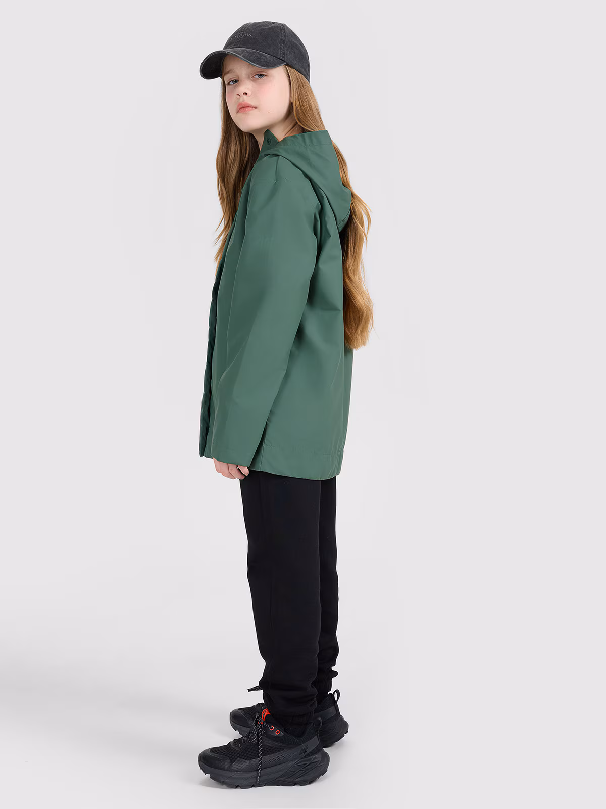 Kurtka przejściowa przeciwdeszczowa z gumową powłoką dziecięca - zielona