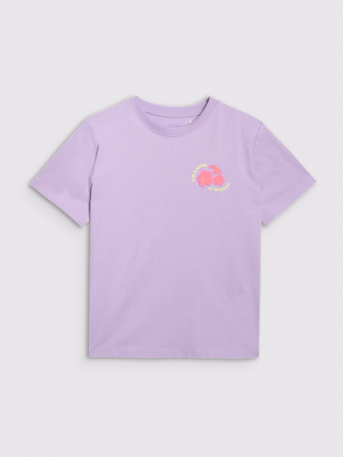 T-shirt oversize z nadrukiem damski - beżowy