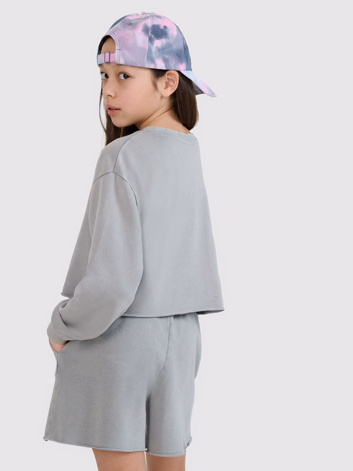 Bluza dresowa nierozpinana bez kaptura dziewczęca - szara