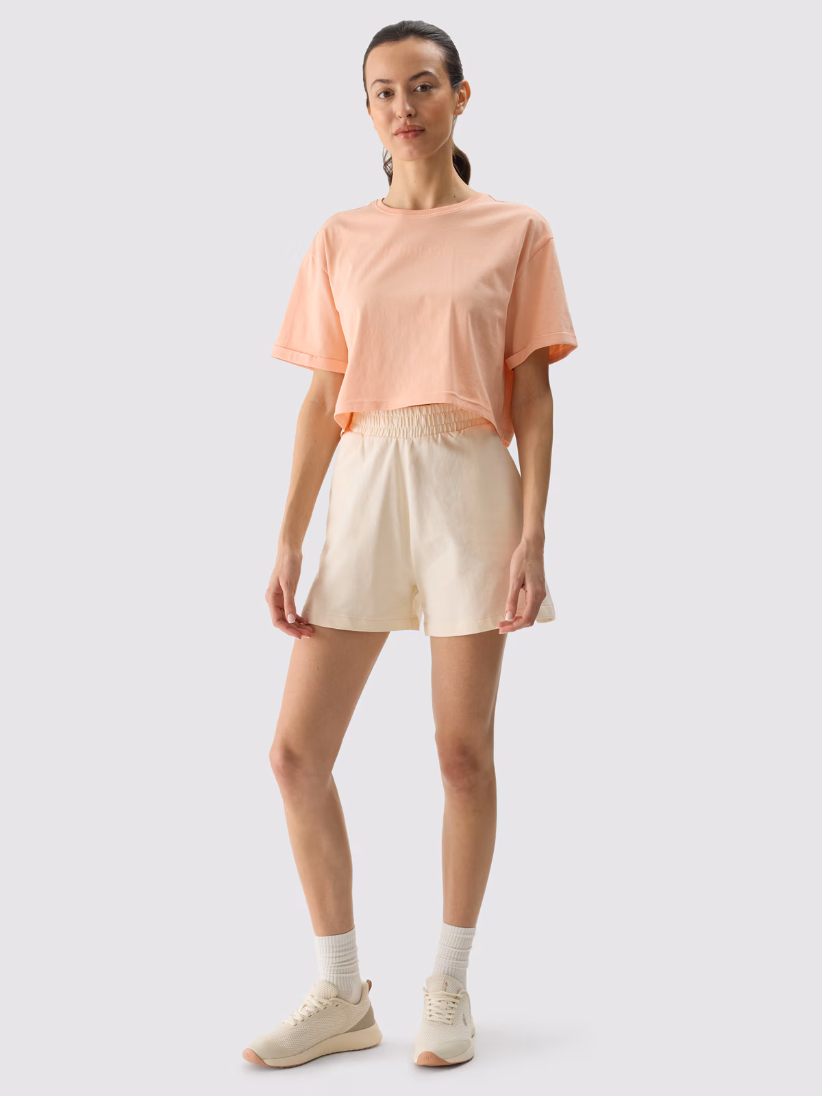 Spodenki dresowe damskie - brązowe