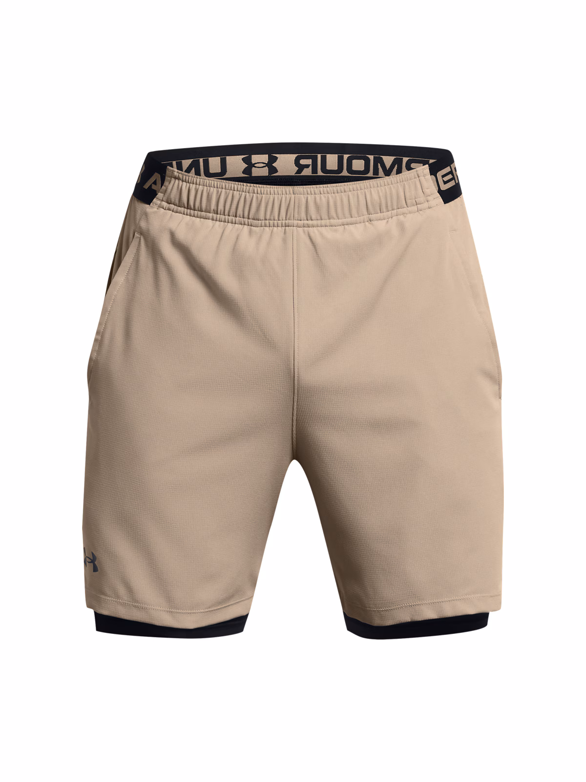 Spodenki treningowe męskie Under Armour UA Vanish Woven 2in1 Shorts - oliwkowe/khaki