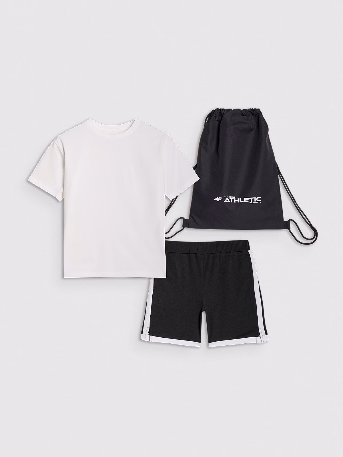 Komplet sportowy na WF (koszulka+spodenki+worek) dziecięcy - czarny