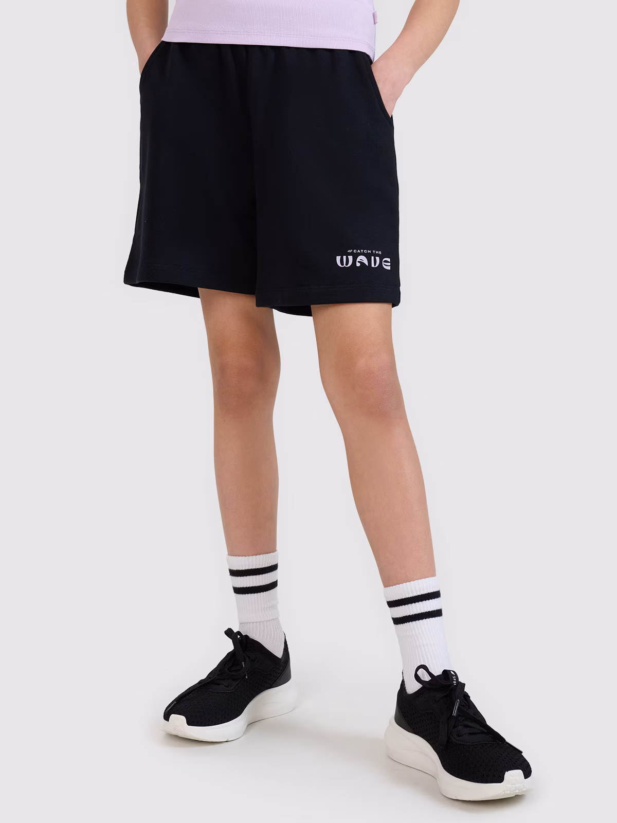 Spodenki dresowe dziewczęce - czarne