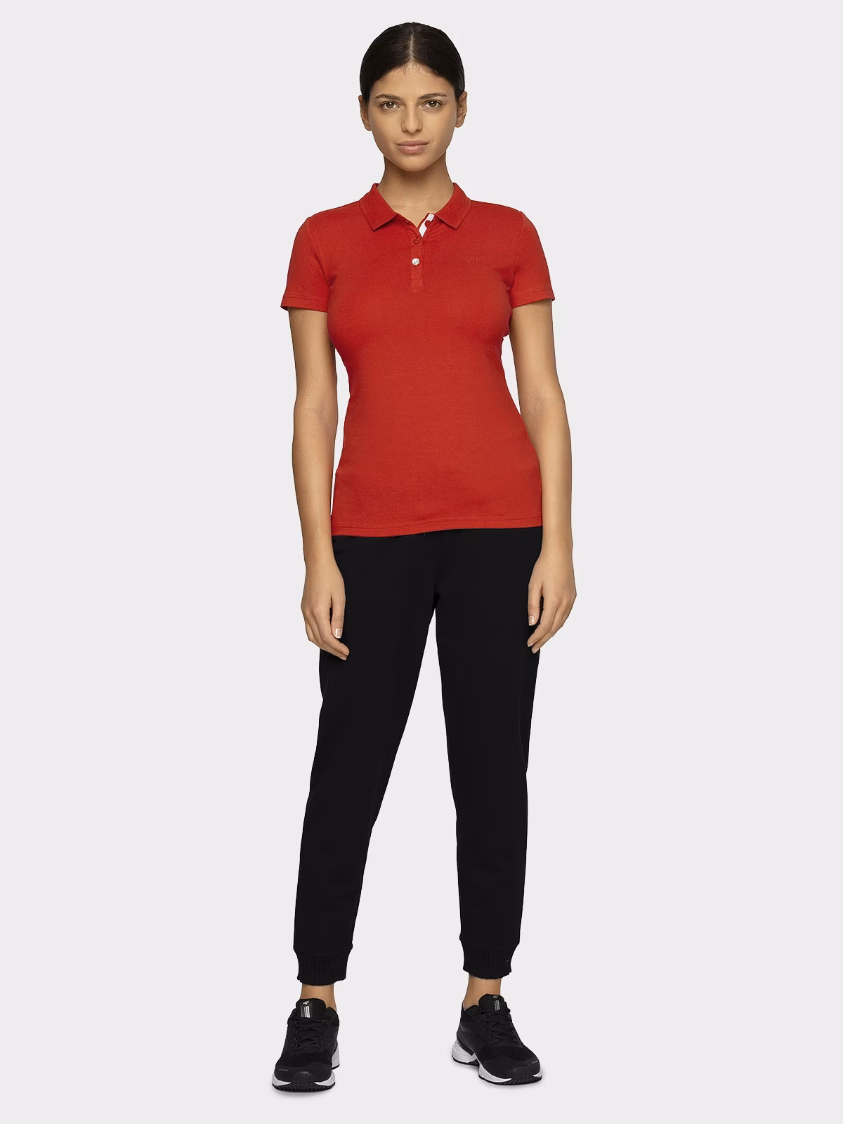 Koszulka polo slim damska - czerwona