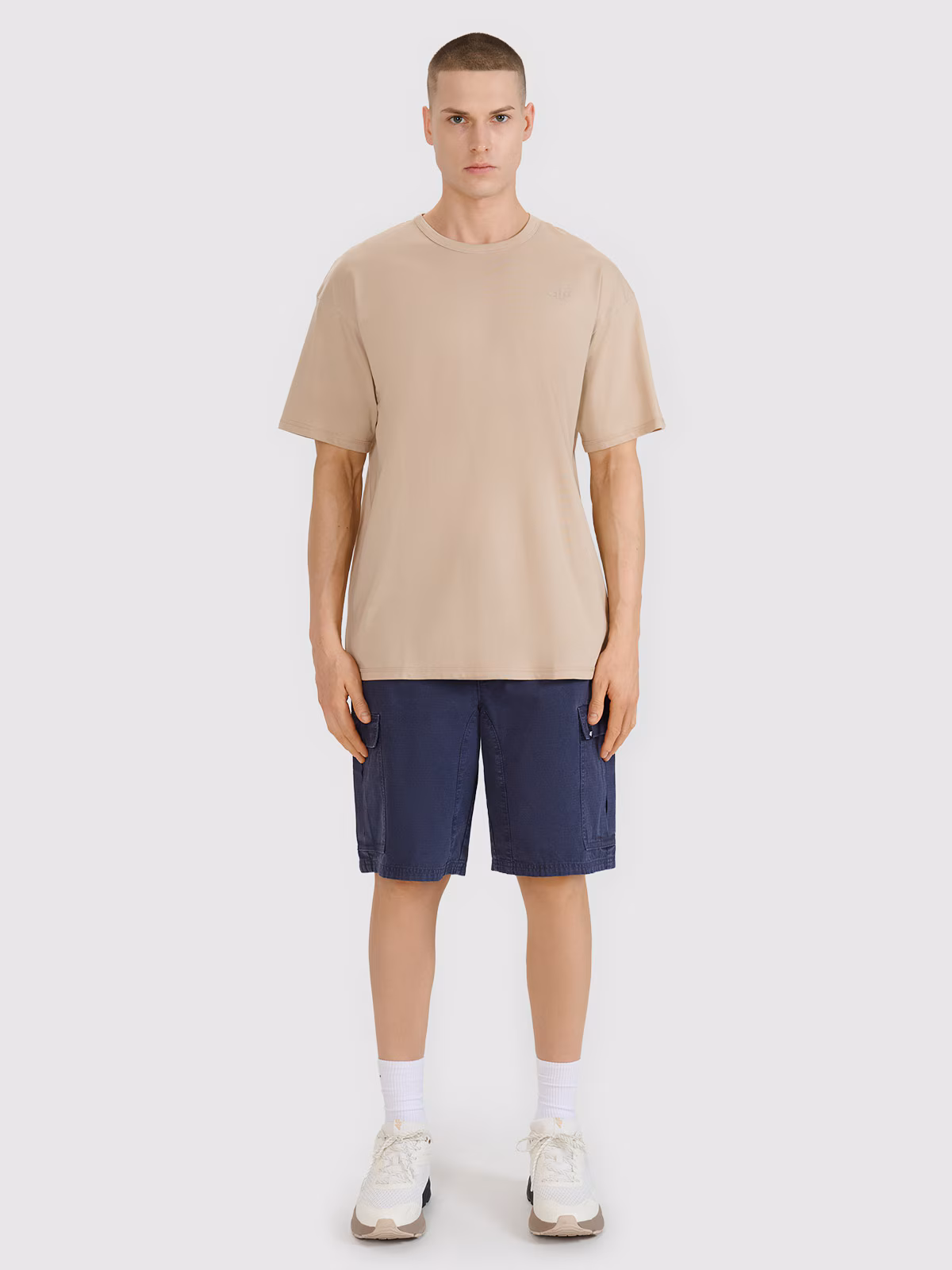 T-shirt oversize gładki męski - czarny