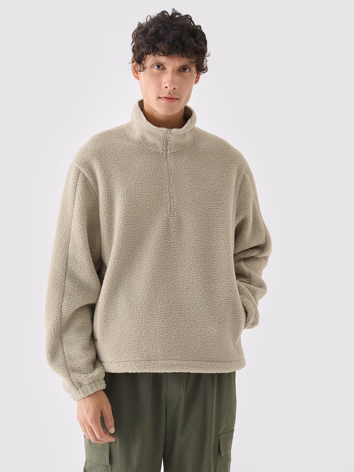 Polar sherpa nierozpinany ze stójką męski Outhorn - czarny